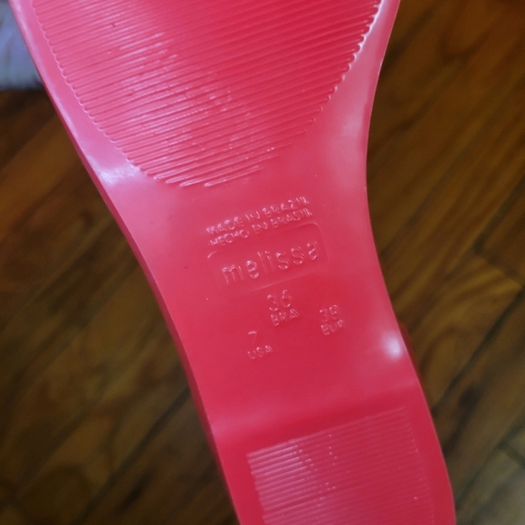 NWOT‎ Melissa Coral Summer Jelly Cut Out Sandals with Bow Detail Size 7 - Picture 6 of 8